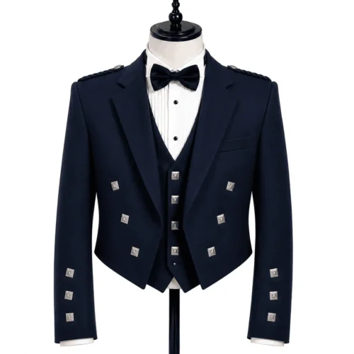 Prince Charlie Navy Blue Kilt jACKET