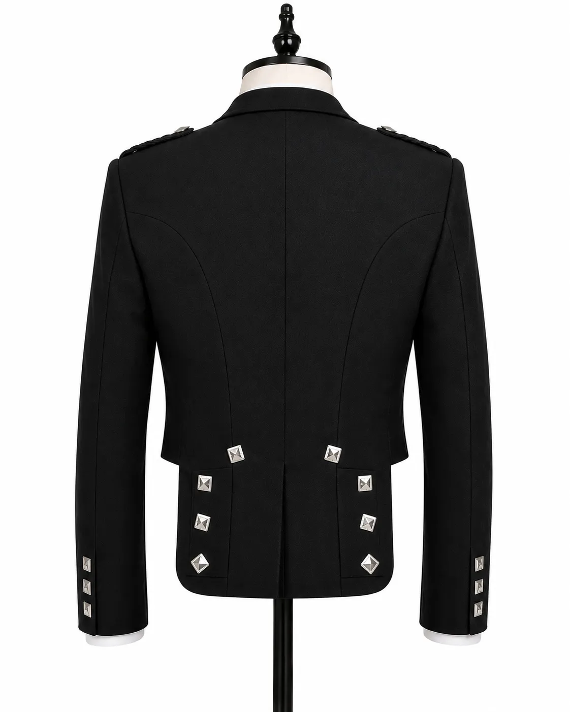 Prince Charlie Traditional Black Kilt Jacket - Image 2