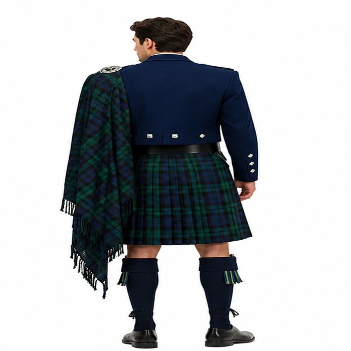 Prince Charlie Kilt Outfit With Navy Blue Jacket - Image 2