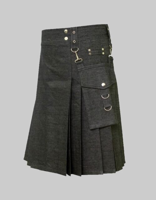 American Cargo Denim Kilt For Men
