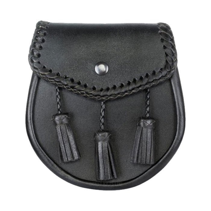 Black Delux Leather Sporran
