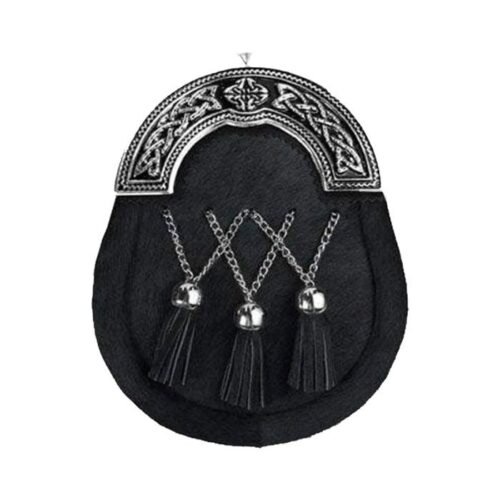 Black Enamel Cross Calfskin Full Dress Sporran