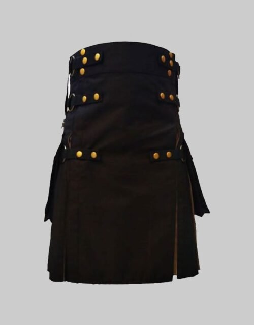 Black And Khaki Hybrid Utility Kilt