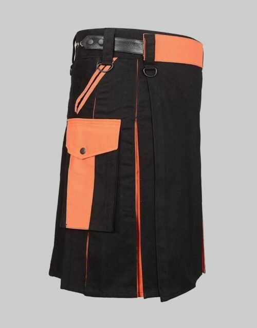 Black and Orange Mens Hybrid Kilt