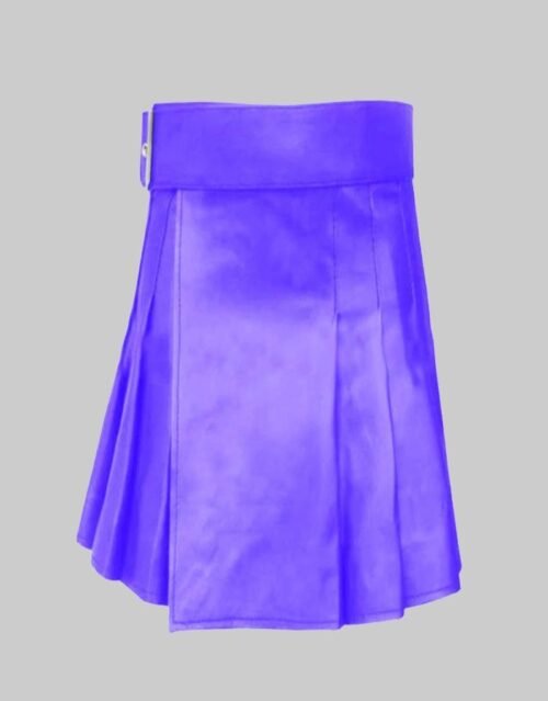 Blue Leather Kilt For Women