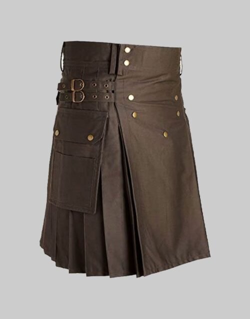 Brown Utility Kilt For Men