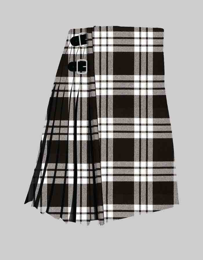 Clan MacFarlane Black & White Tartan Kilt