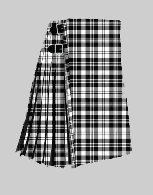 Clan Scott Black And White Modern Tartan Kilt