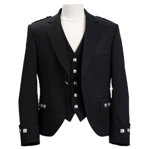 Classic Black Argyle Kilt Jacket