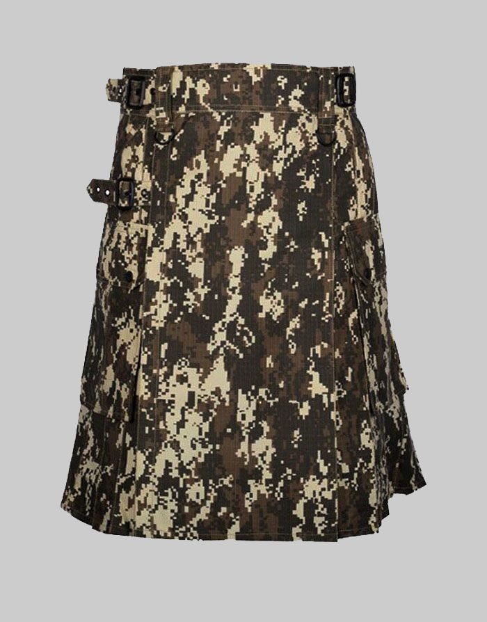 Digital Camo Utility Kilt with Cargo Pockets Modern Kilt