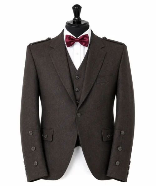dark brown argyle kilt jaket