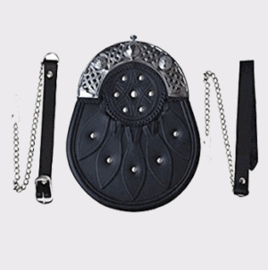 Full Dress Black Studded Leather Sporran