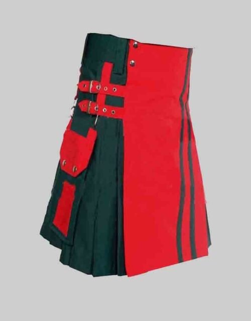 Green And Red Color Stylish Hybrid Kilt