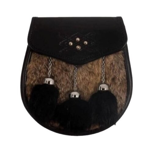Grey and Black Rabbit Fur Cross Semi Dress Sporran