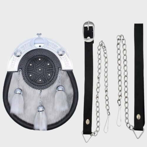 Light Grey Sealskin Full Dress Sporran
