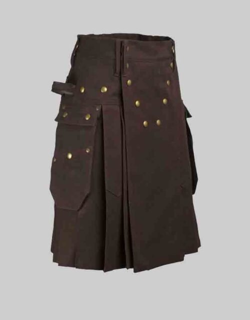 Men's Black Cargo Utility Kilt