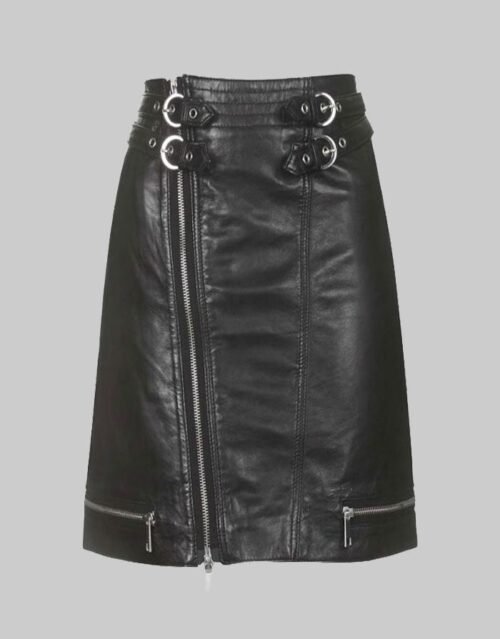 New Black Leather Kilt For Man