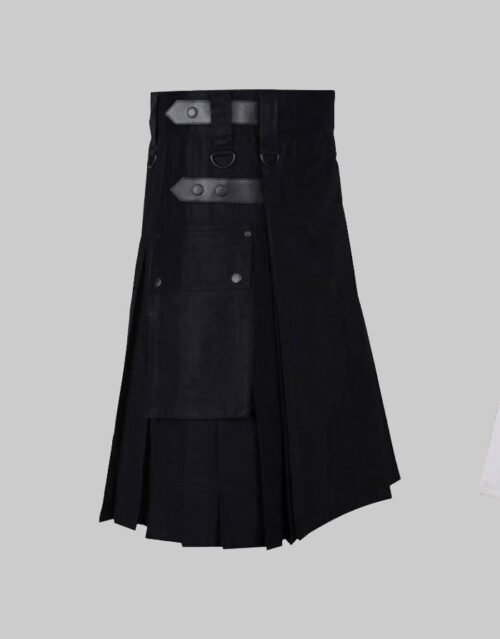New Cargo Black Utility Kilt