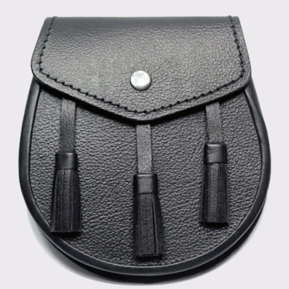Plain Black casual Leather Sporran
