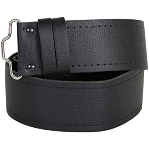 Plain Leather black kilt Belt