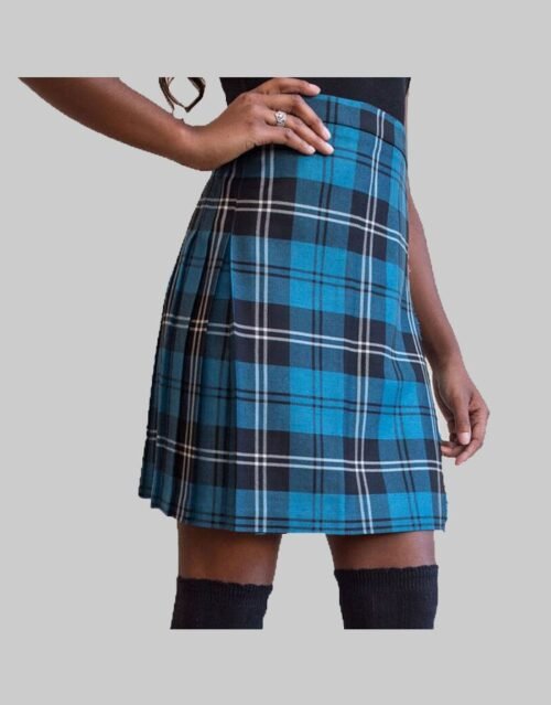 Ramsey Blue Tartan Kilt For Women
