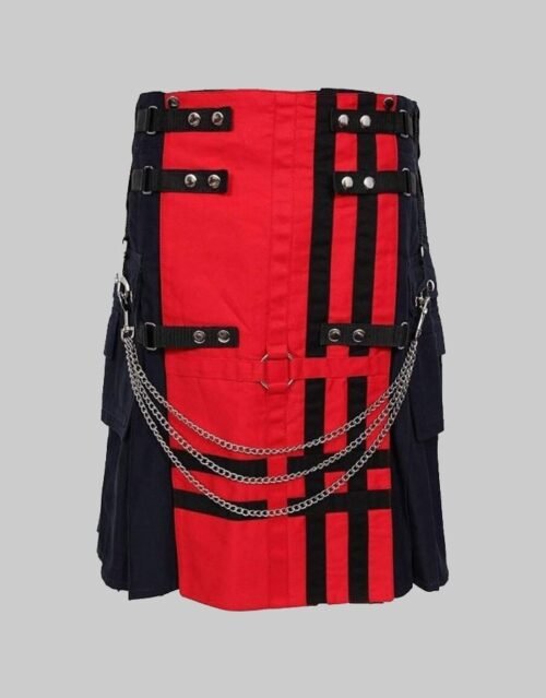 Red Deluxe Hybrid Fashion Kilt For Man