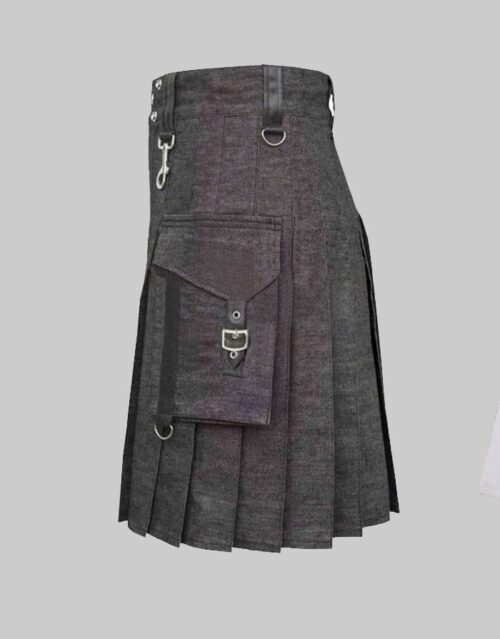 Scottish Gothic Denim Kilt