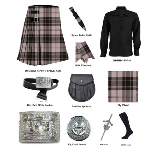 DOUGLAS GREY TARTAN KILT PACKAGE