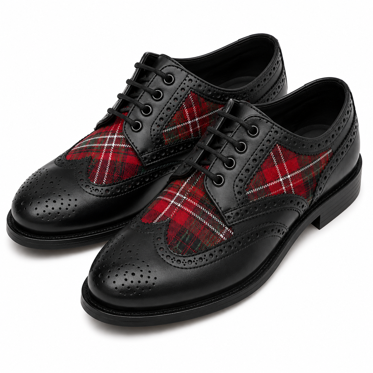 black ghillie tartan shoes