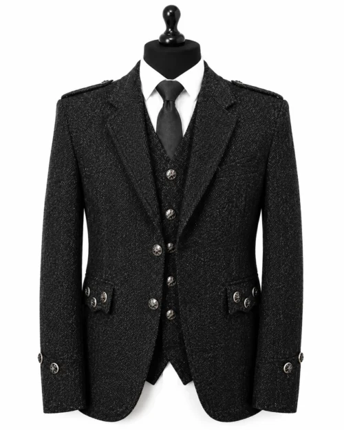 black tweed kiltjacket